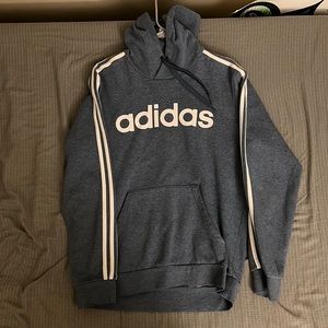 Adidas Light Blue/Gray Striped Sweatshirt, Size M